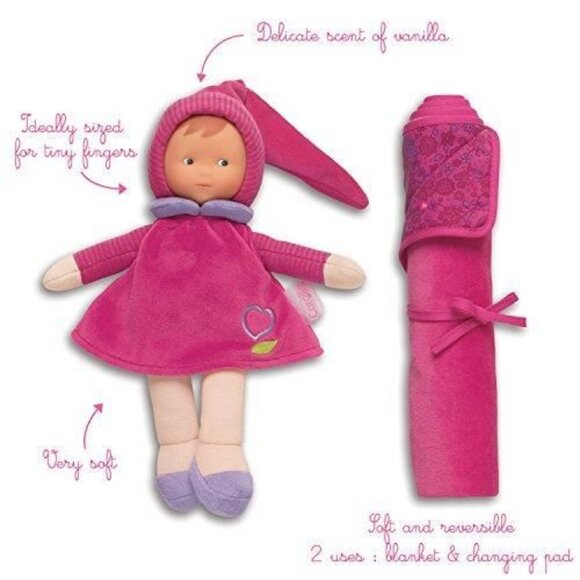 New in Box-Corolle Doudou Babi Miss Grenadine ( 24 cm) and Blanket For Age 0+ - Picture 3 of 13